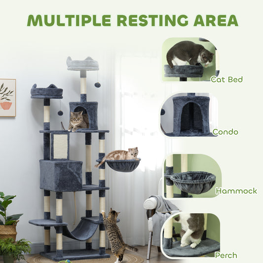 Cat tree condo and scratching post detail